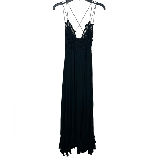 Free People FP One Adella Maxi Slip Dress in Black, Size S - Picture 4 of 10